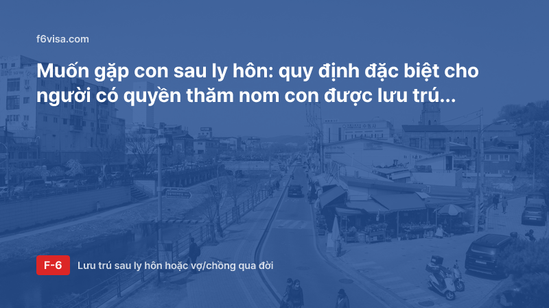 Muốn gặp con sau ly hôn: quy định đặc biệt cho người có quyền thăm nom con được lưu trú (F-6-2)