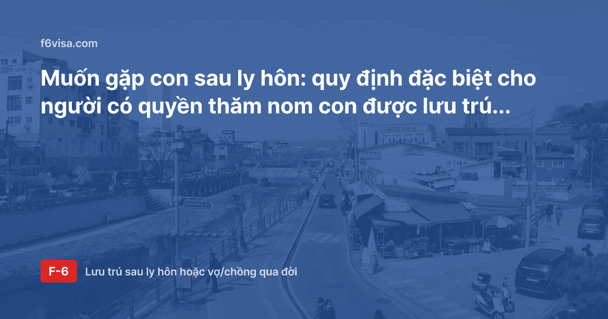 Muốn gặp con sau ly hôn: quy định đặc biệt cho người có quyền thăm nom con được lưu trú (F-6-2)